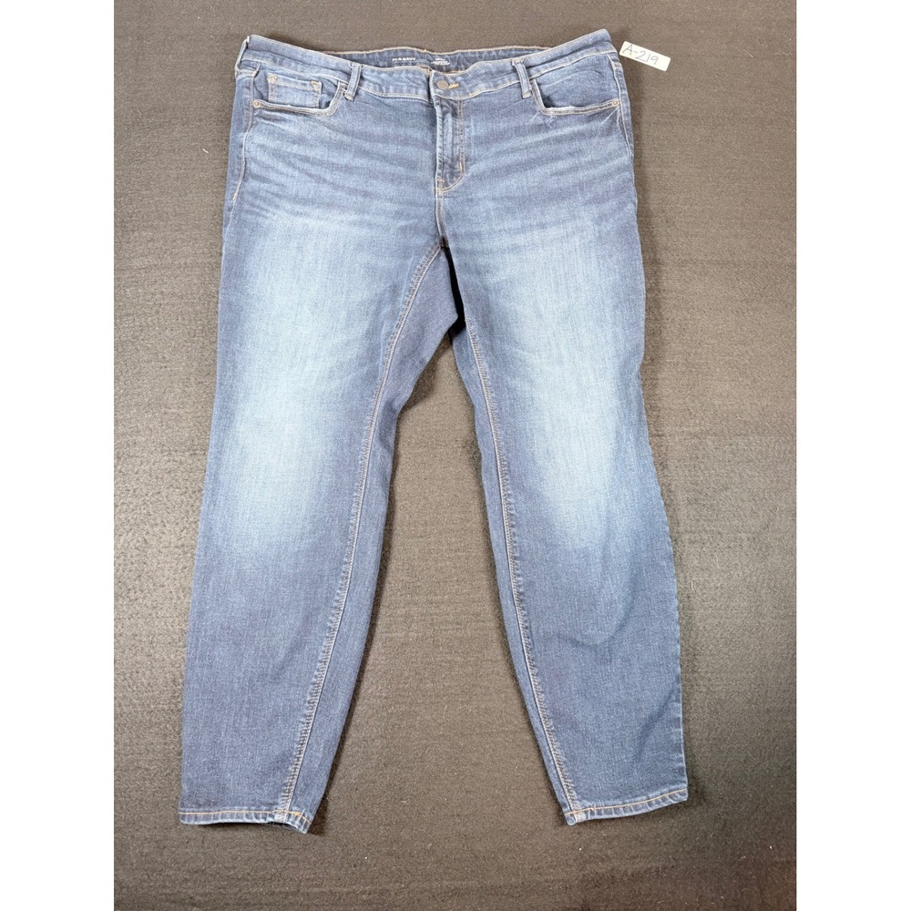 Old Navy Rockstar Super Skinny Jeans Womens 20 Mid Rise Blue Denim Medium Wash